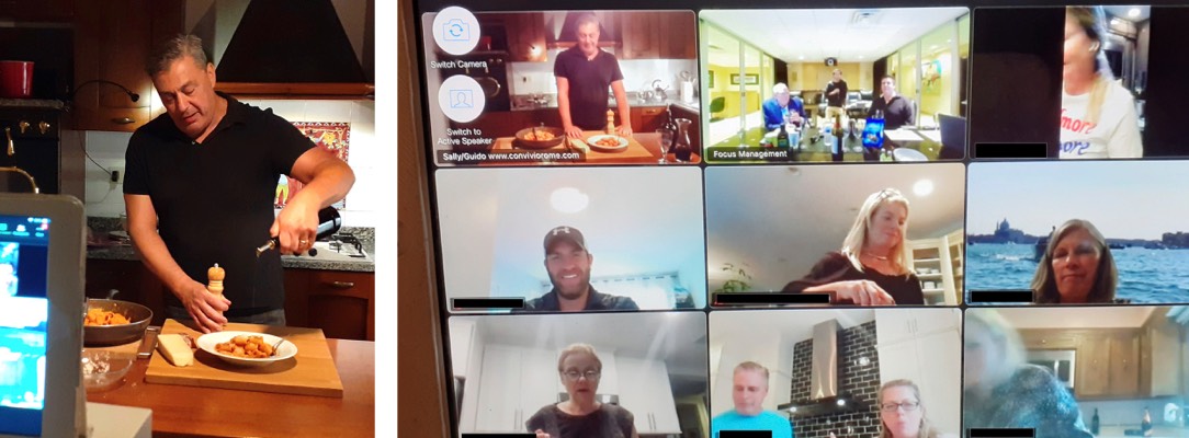 Team building virtual online cooking-class