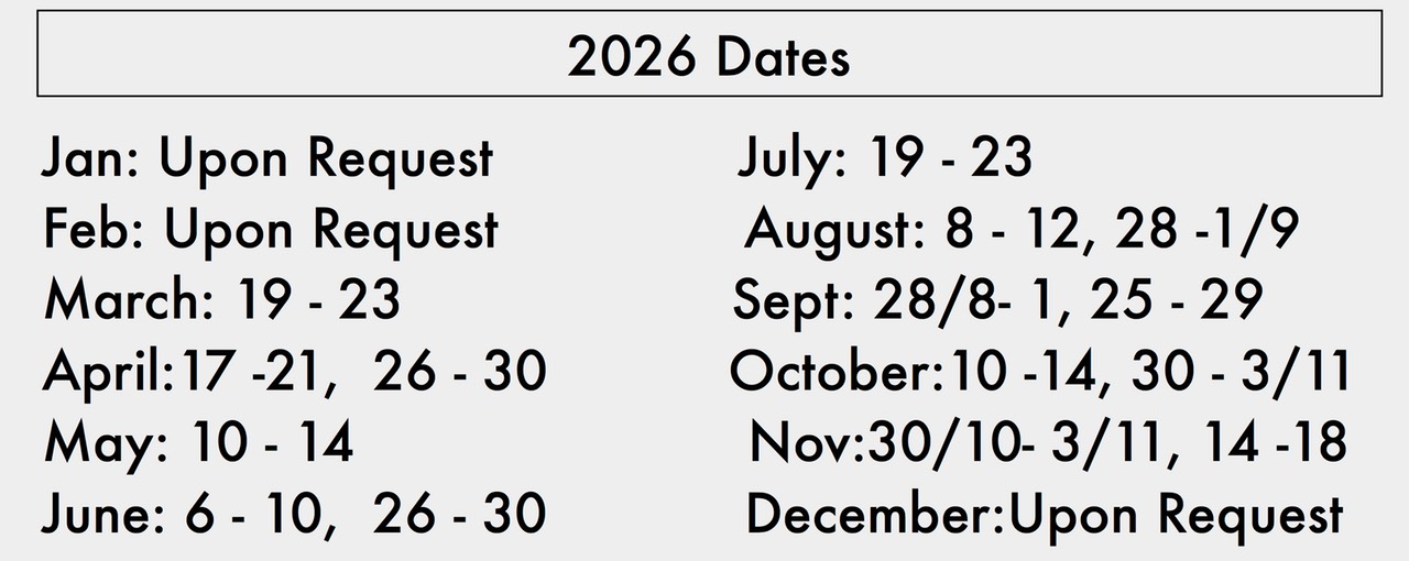 2026 Dates 5 Day