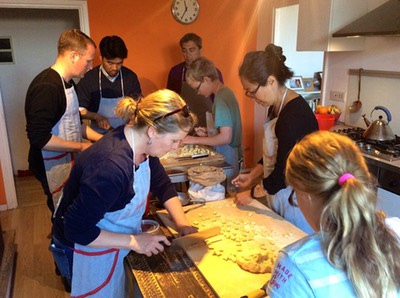 Rome cooking class in progress