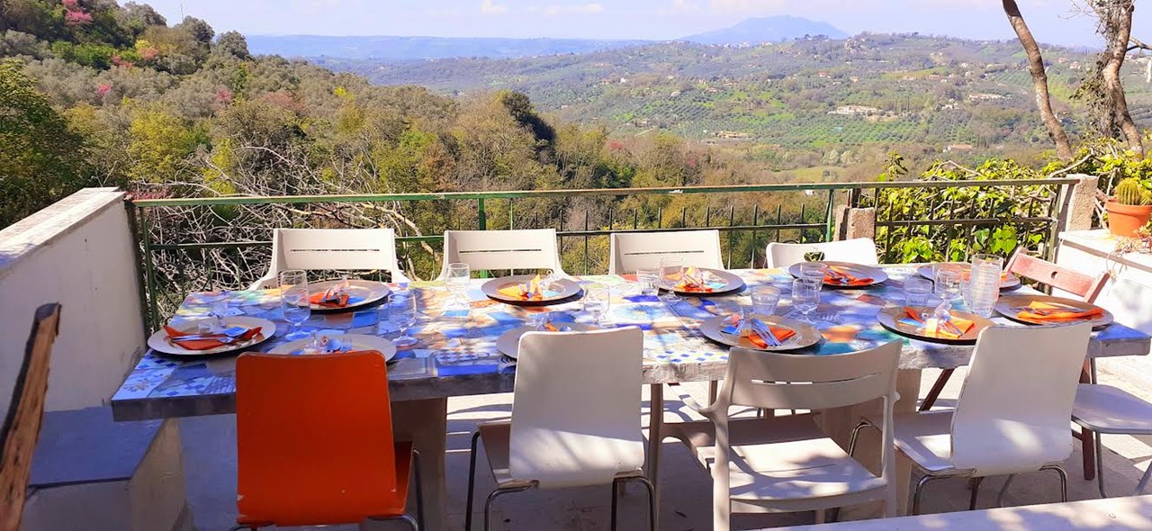 Rome cooking classes terrace